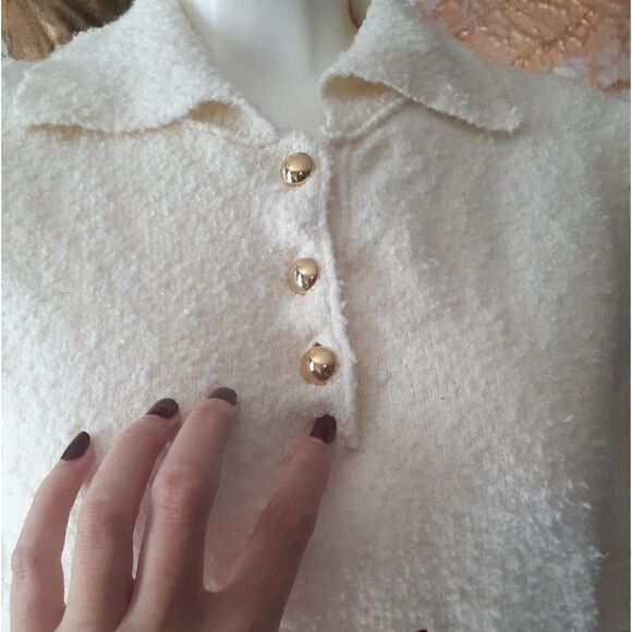 NWT Zara Cotton Blend Collared Sweater - Picture 4 of 11